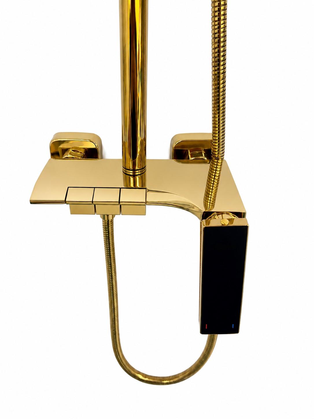 Coloana de dus, baterie incorporata, tip pian, alama, auriu lucios RV140GOLD