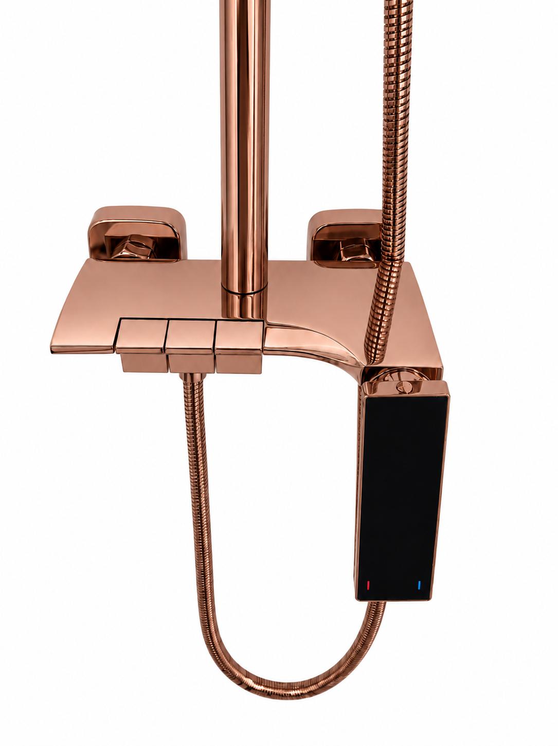 Coloana de dus, baterie incorporata, tip pian, alama, rose-gold RV140R