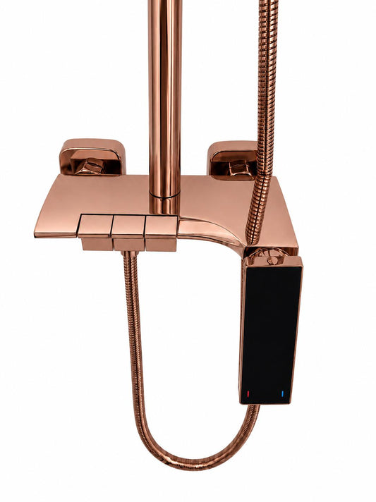Coloana de dus, baterie incorporata, tip pian, alama, rose-gold RV140R