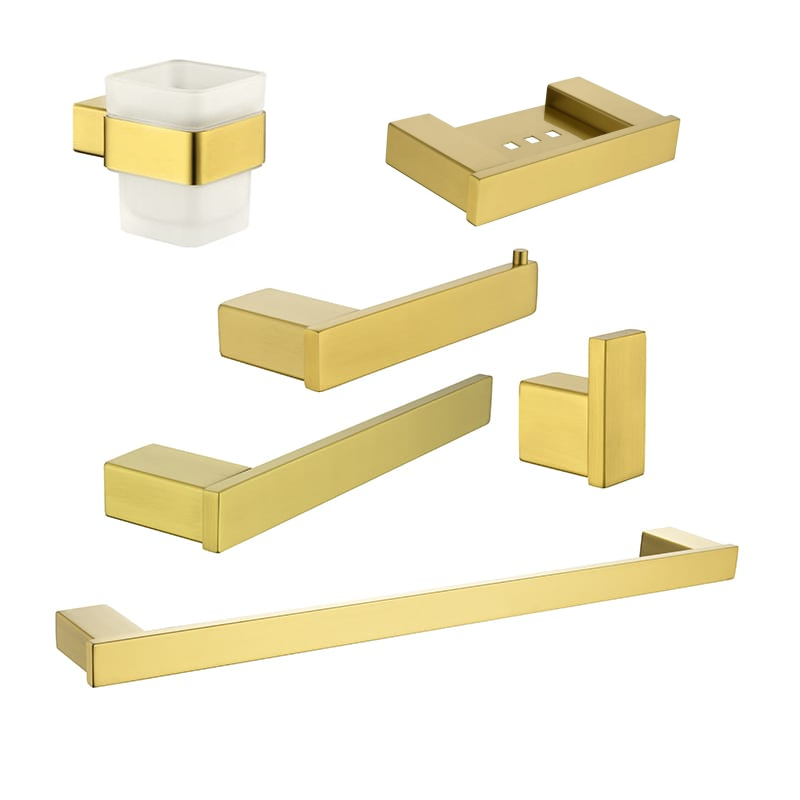 Set 6 piese accesorii baie, otel inoxidabil, gold RV888888
