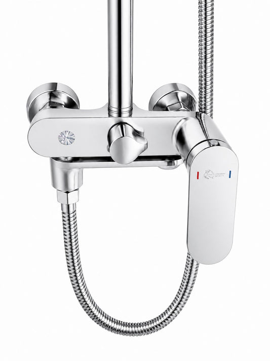 Coloana de dus, baterie incorporata,pipa pivotanta, alama, crom RV16519C