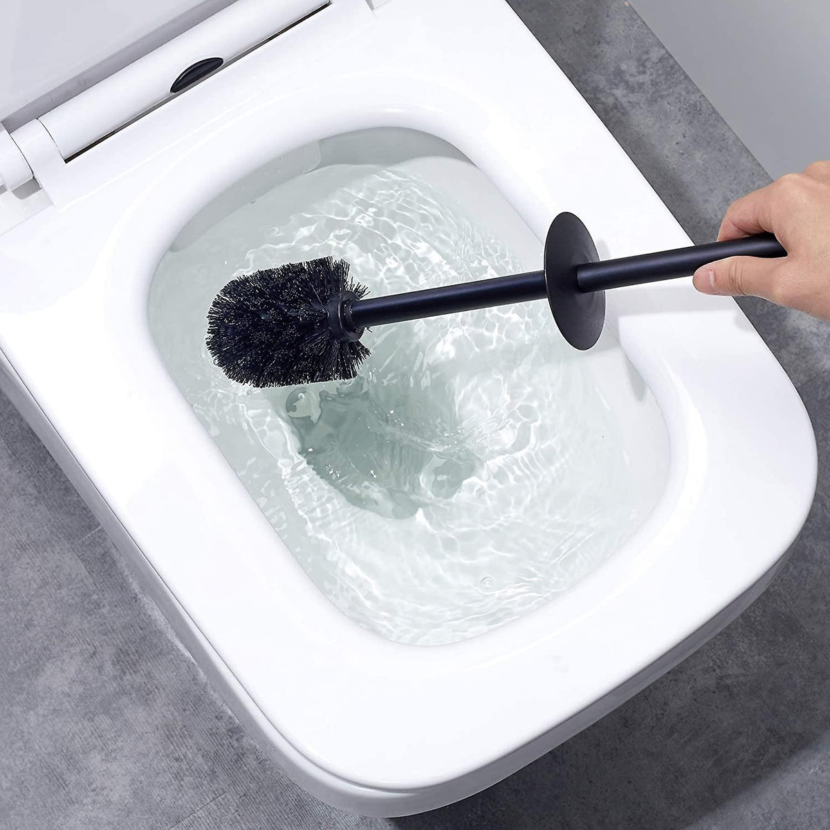 Perie de wc cu suport, negru RV888841