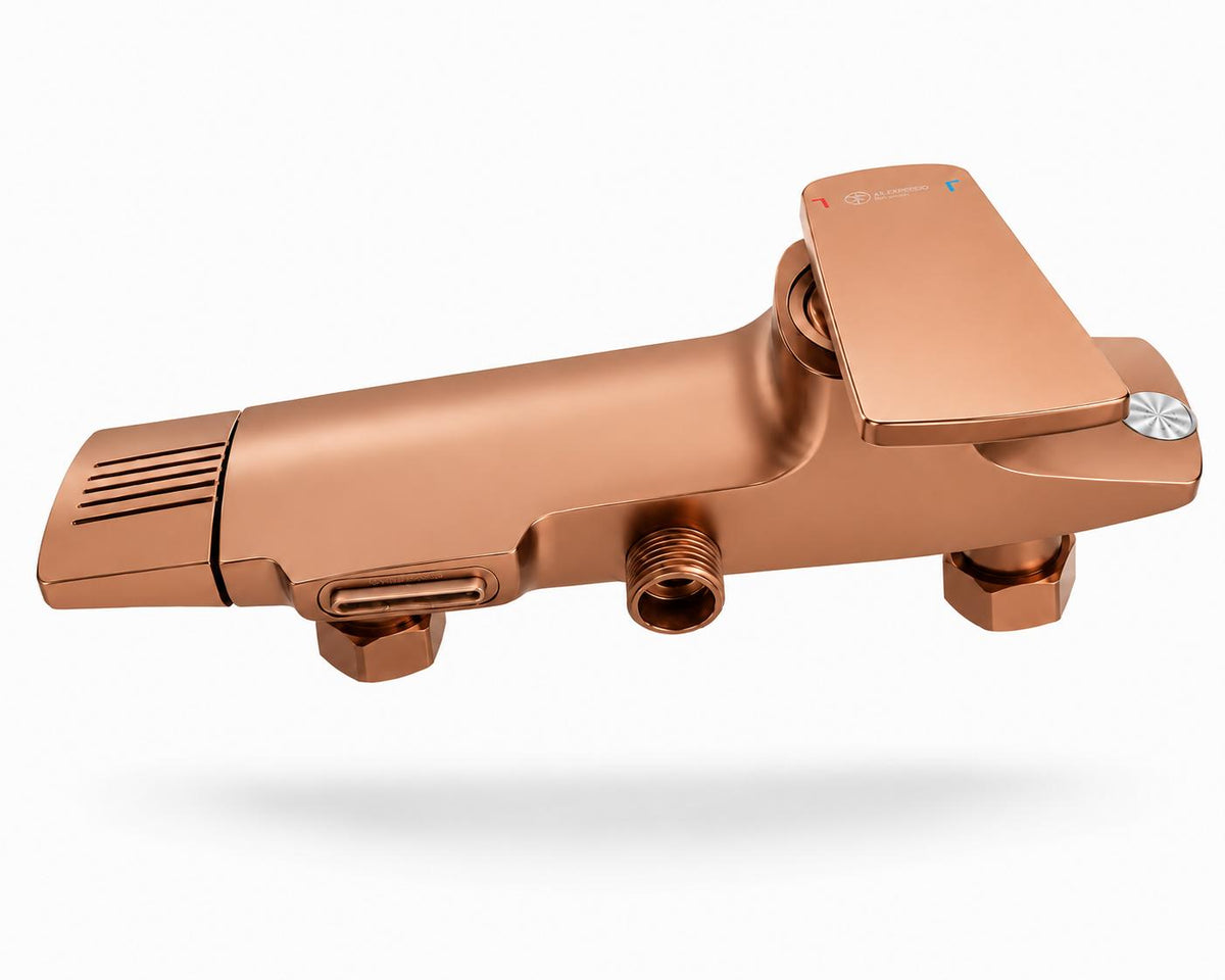Coloana de dus, baterie incorporata, alama, rose gold RV61019R