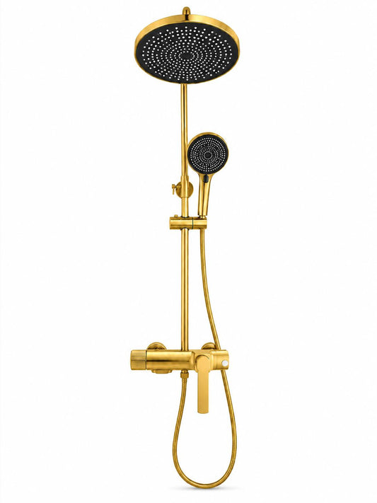 Coloana de dus, baterie incorporata, alama, gold, auriu RV61019GOLD