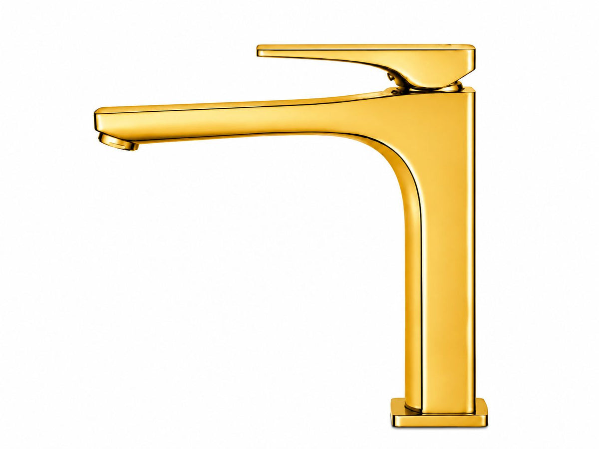 Baterie pentru lavoar cu corp inaltat, alama, auriu lucios RV1401H.GOLD