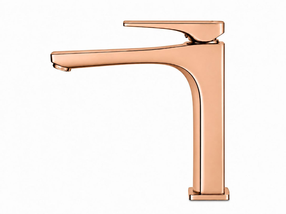 Baterie pentru lavoar cu corp inaltat, alama, rose-gold RV1401HR