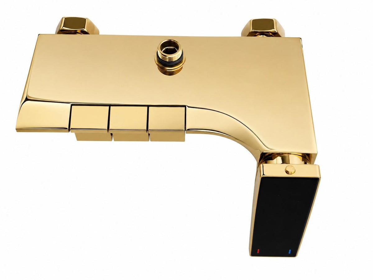 Coloana de dus, baterie incorporata, tip pian, alama, auriu lucios RV140GOLD