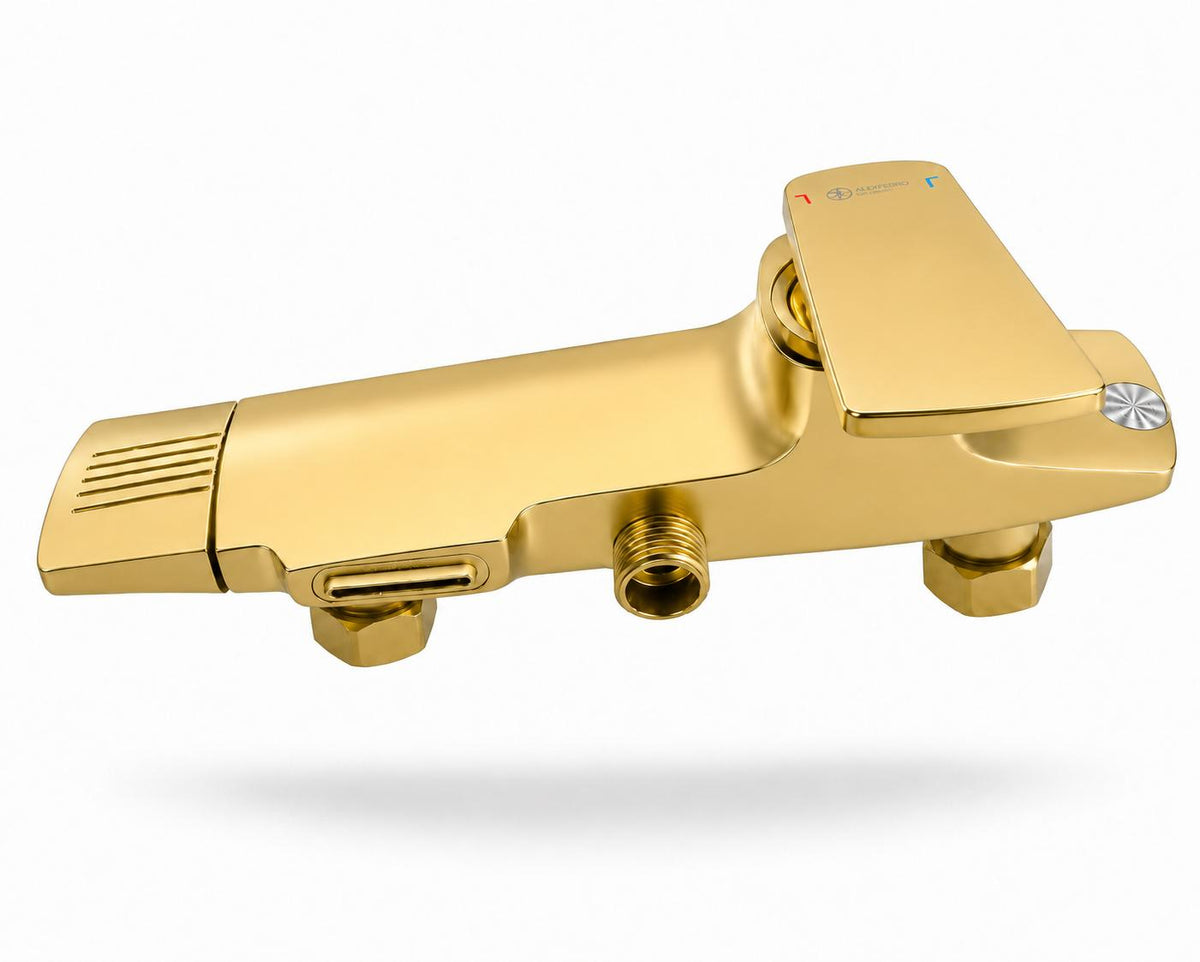Coloana de dus, baterie incorporata, alama, gold, auriu RV61019GOLD