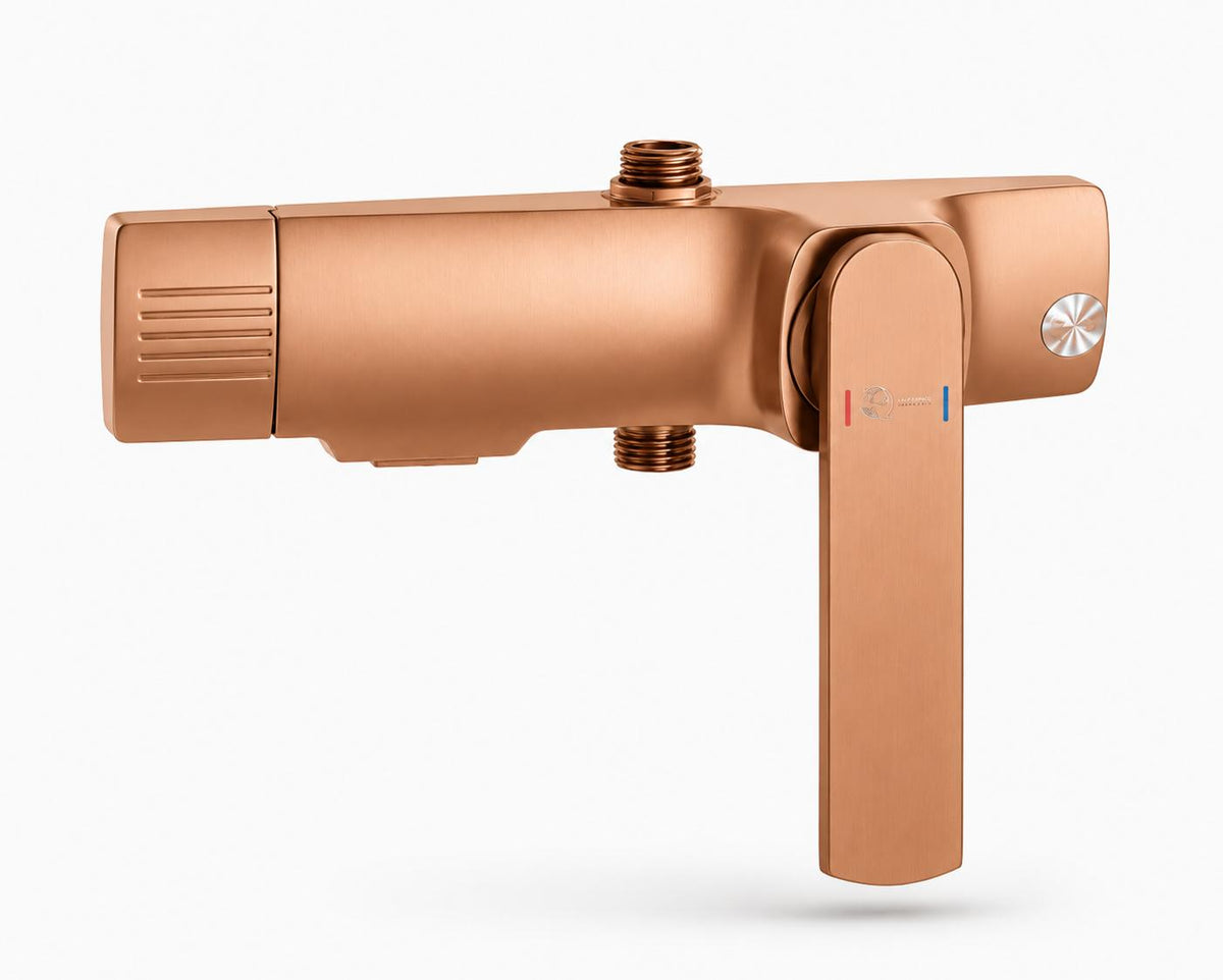 Coloana de dus, baterie incorporata, alama, rose gold RV61019R