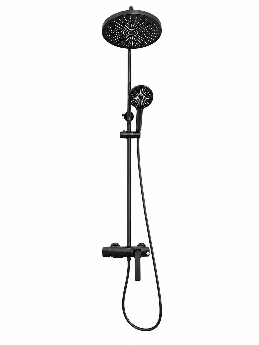 Coloana de dus, baterie incorporata, alama, negru RV61019B
