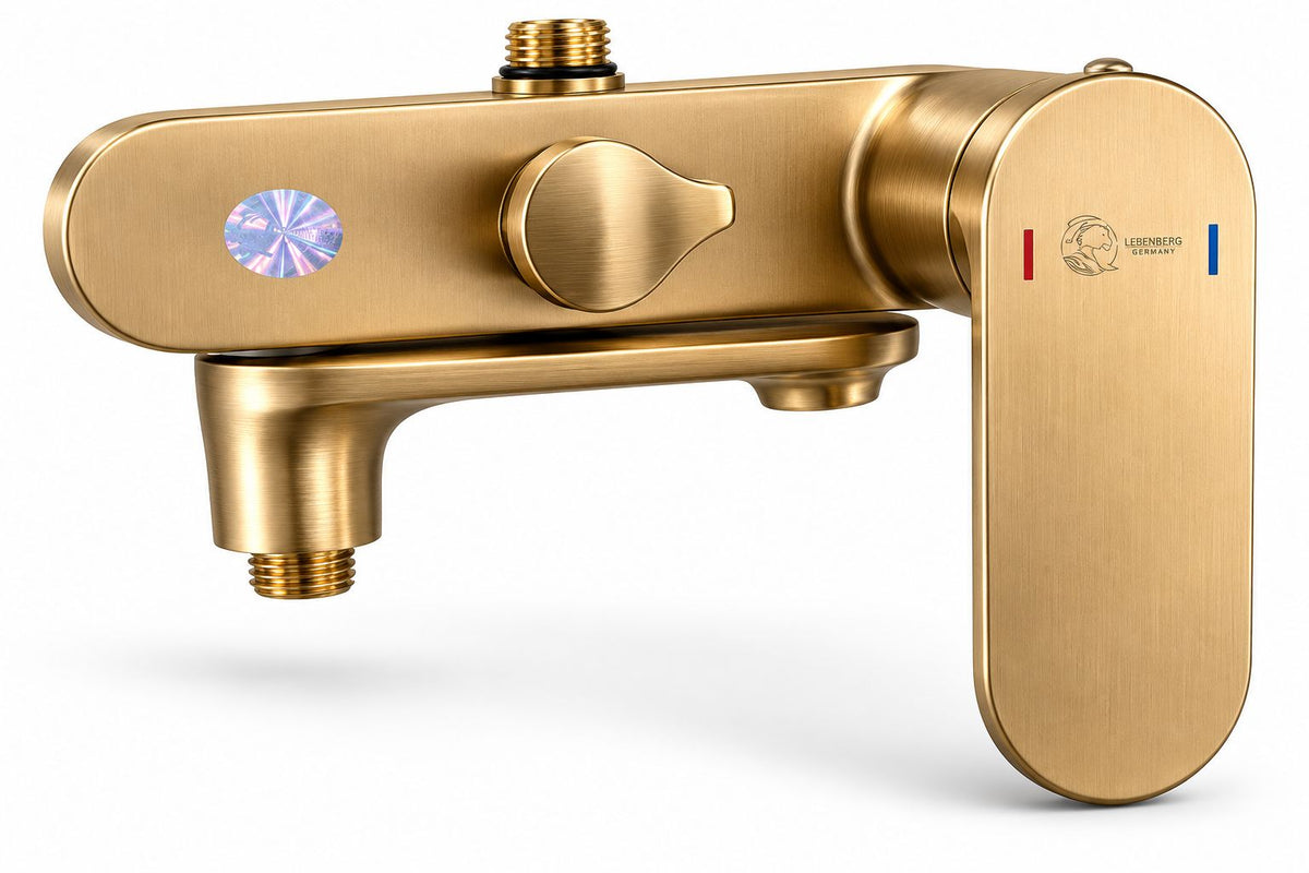 Coloana de dus, baterie incorporata,pipa pivotanta, alama, auriu periat RV16519BG