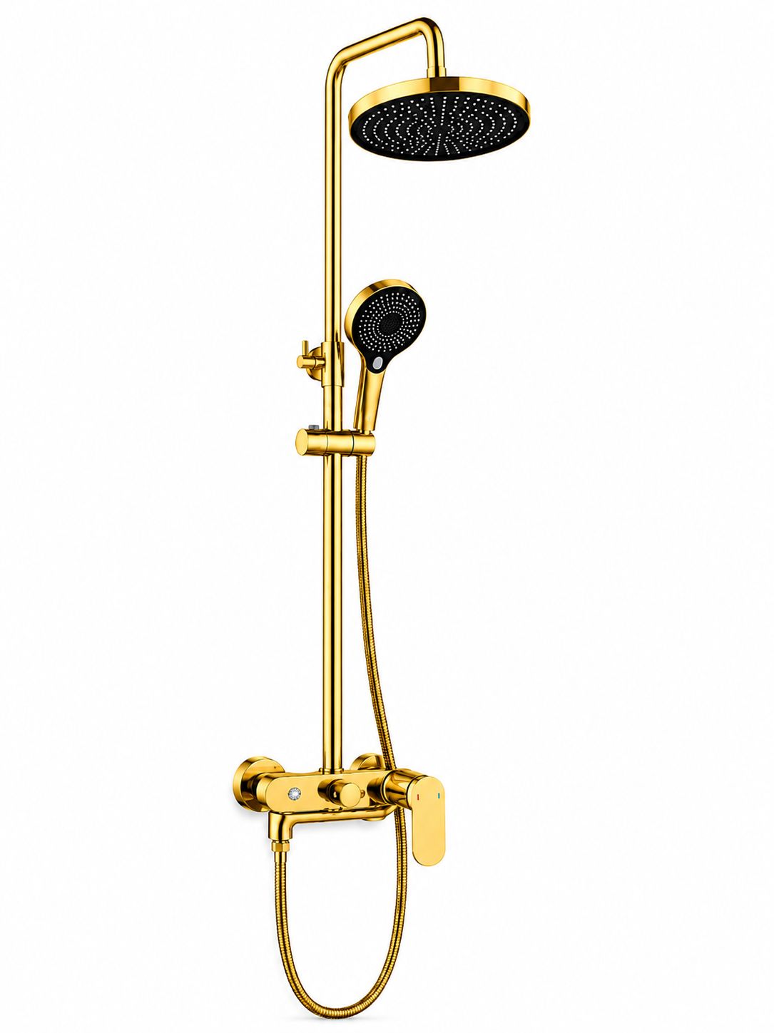 Coloana de dus, baterie incorporata,pipa pivotanta, alama, auriu lucios RV16519GOLD