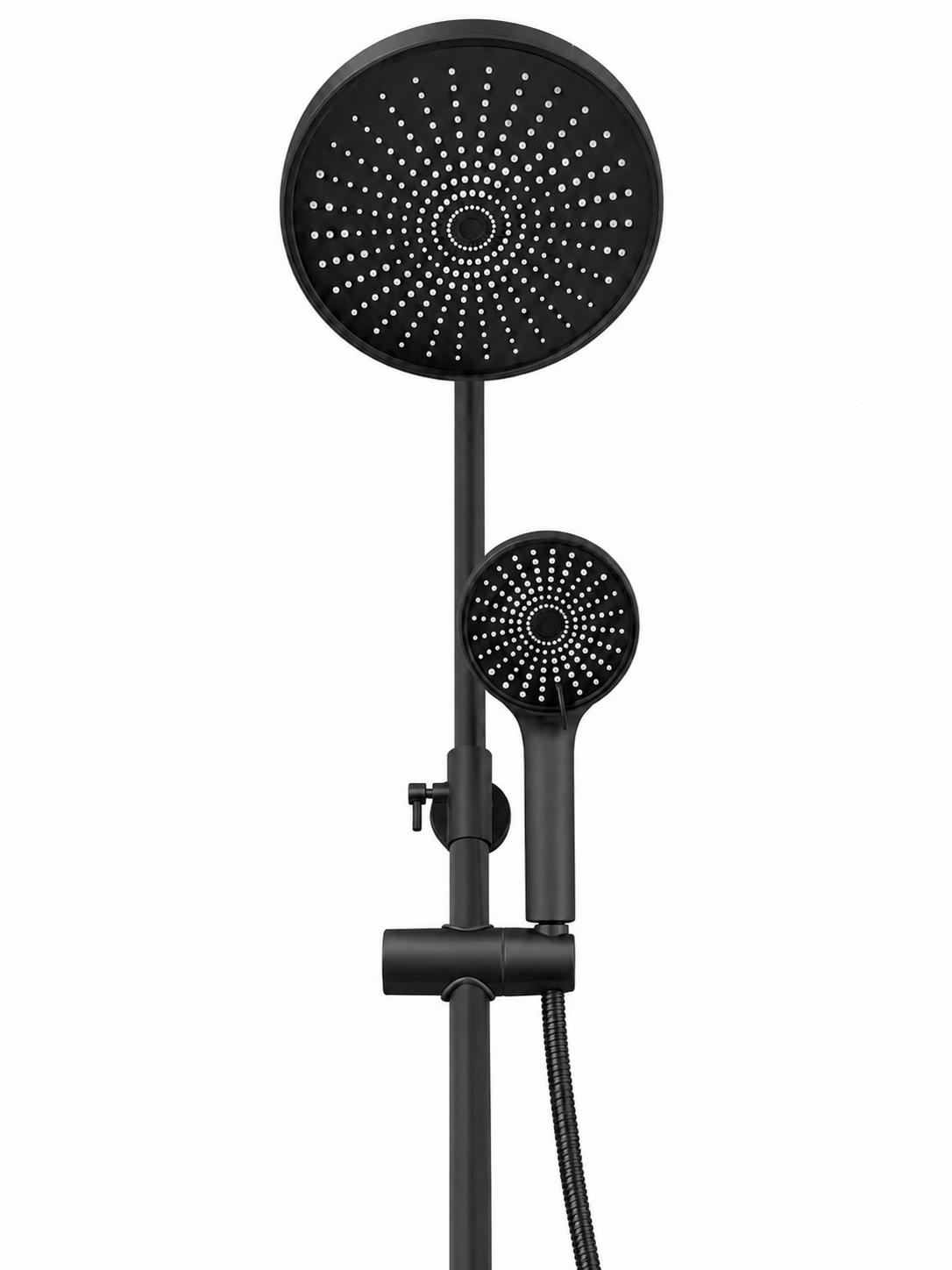Coloana de dus, baterie incorporata, alama, negru RV61019B