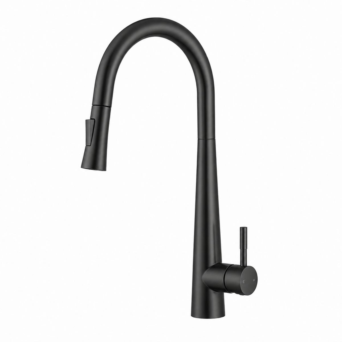 Baterie de bucatarie, otel inoxidabil, pipa extractabila, negru RV5817B