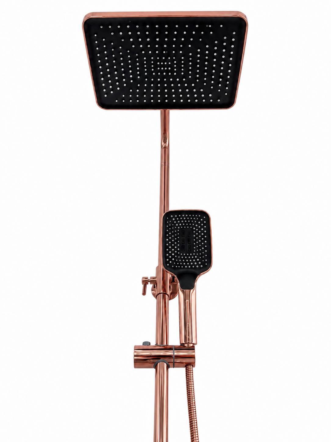 Coloana de dus, baterie incorporata, tip pian, alama, rose-gold RV140R
