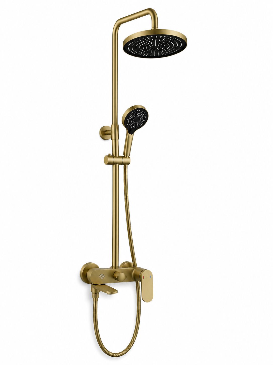 Coloana de dus, baterie incorporata,pipa pivotanta, alama, auriu periat RV16519BG