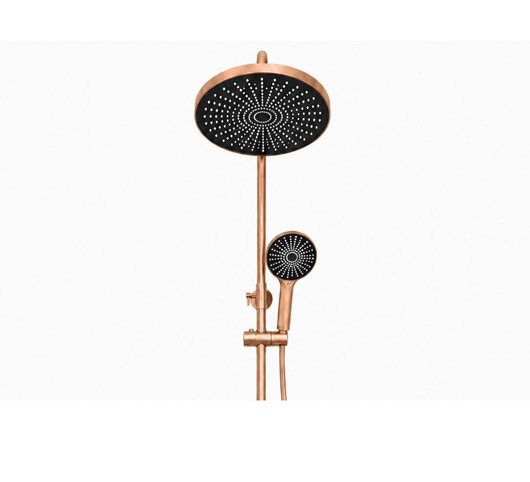 Coloana de dus, baterie incorporata, alama, rose gold RV61019R