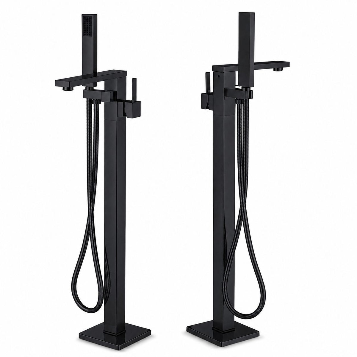 Baterie de cadă freestanding, montaj pe pardoseală, negru RV43031B
