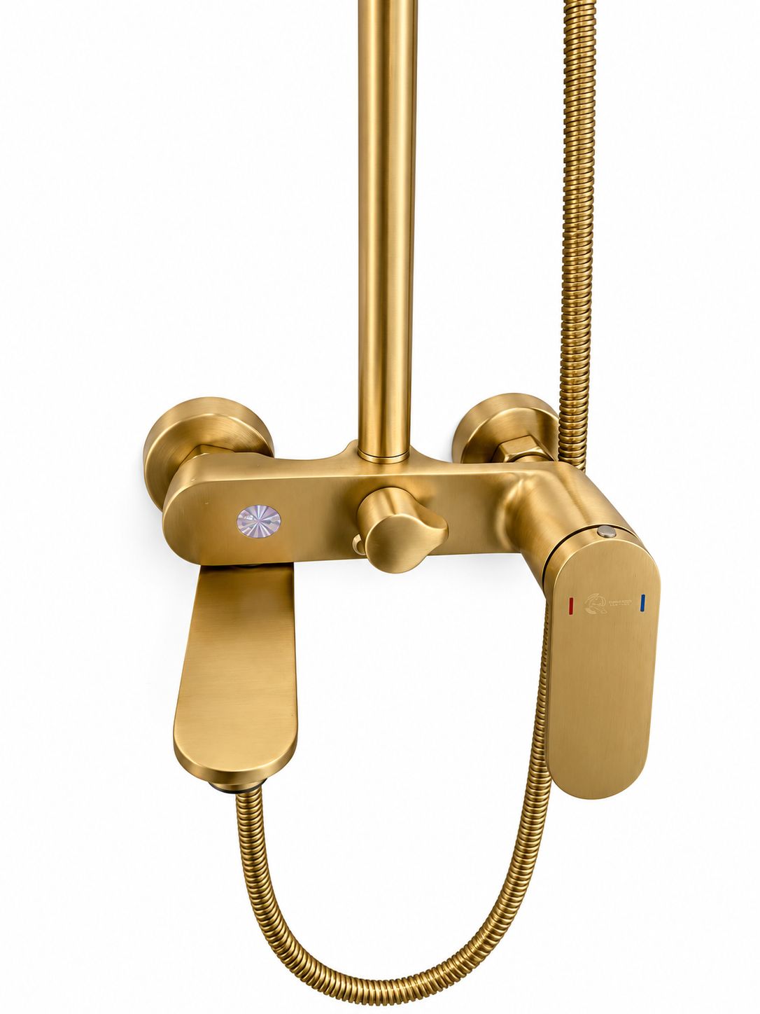 Coloana de dus, baterie incorporata,pipa pivotanta, alama, auriu periat RV16519BG