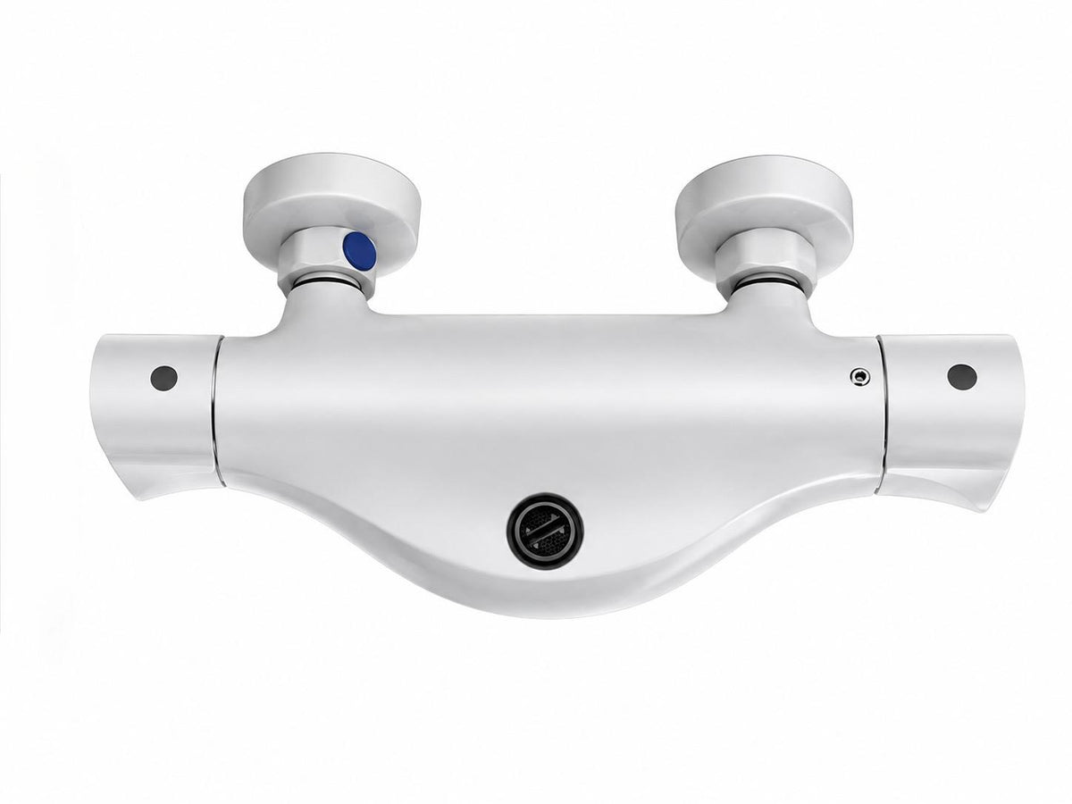 Coloana de dus, baterie incorporata, termostat, alama, alb RV84040W
