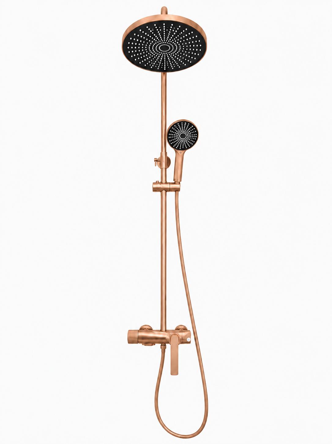 Coloana de dus, baterie incorporata, alama, rose gold RV61019R
