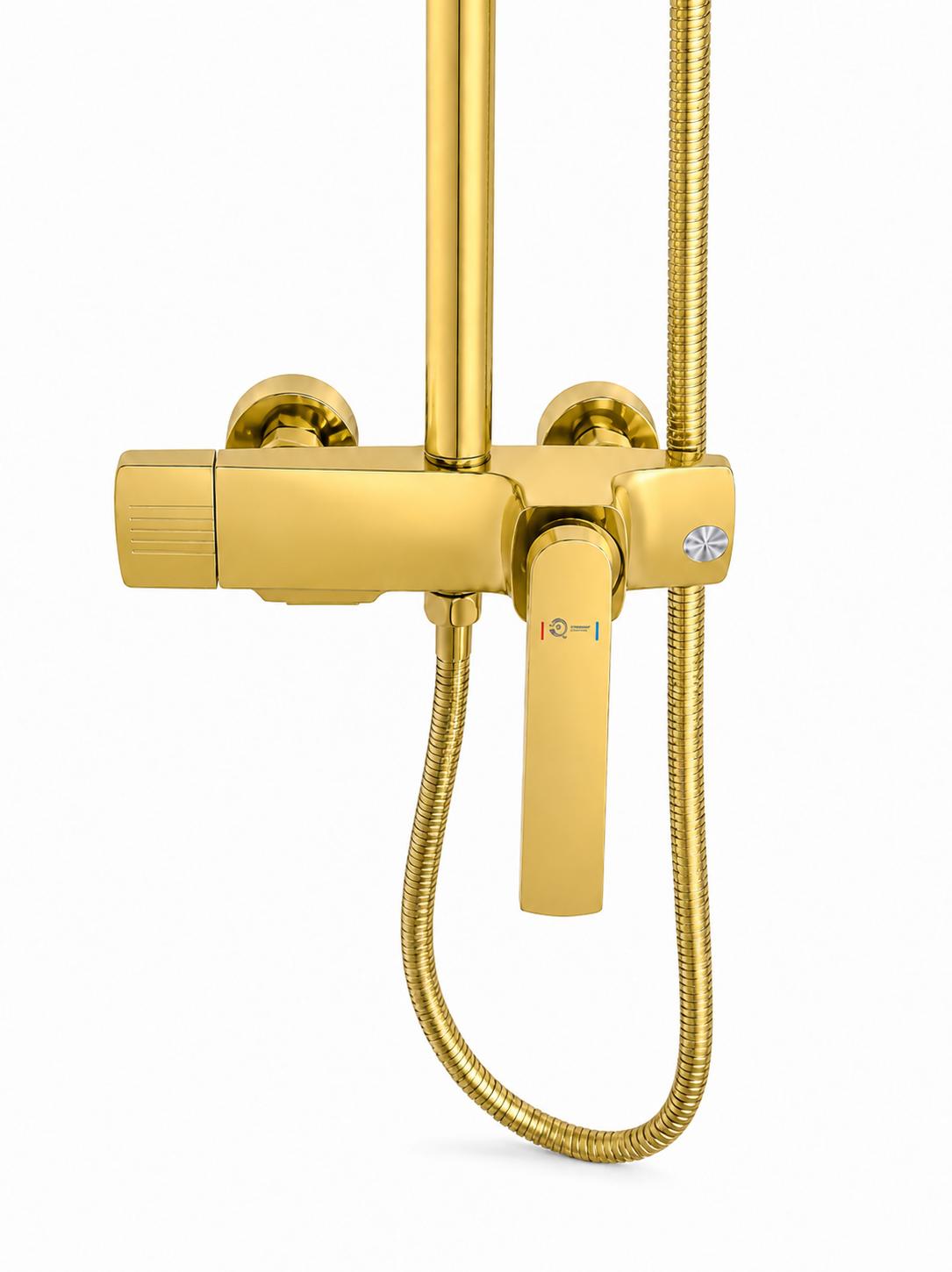 Coloana de dus, baterie incorporata, alama, gold, auriu RV61019GOLD