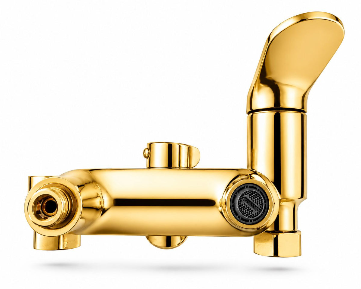 Coloana de dus, baterie incorporata,pipa pivotanta, alama, auriu lucios RV16519GOLD