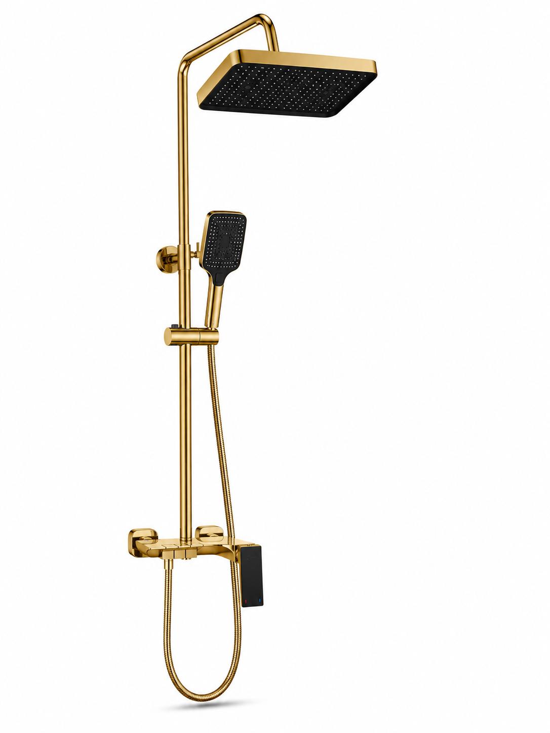 Coloana de dus, baterie incorporata, tip pian, alama, auriu lucios RV140GOLD