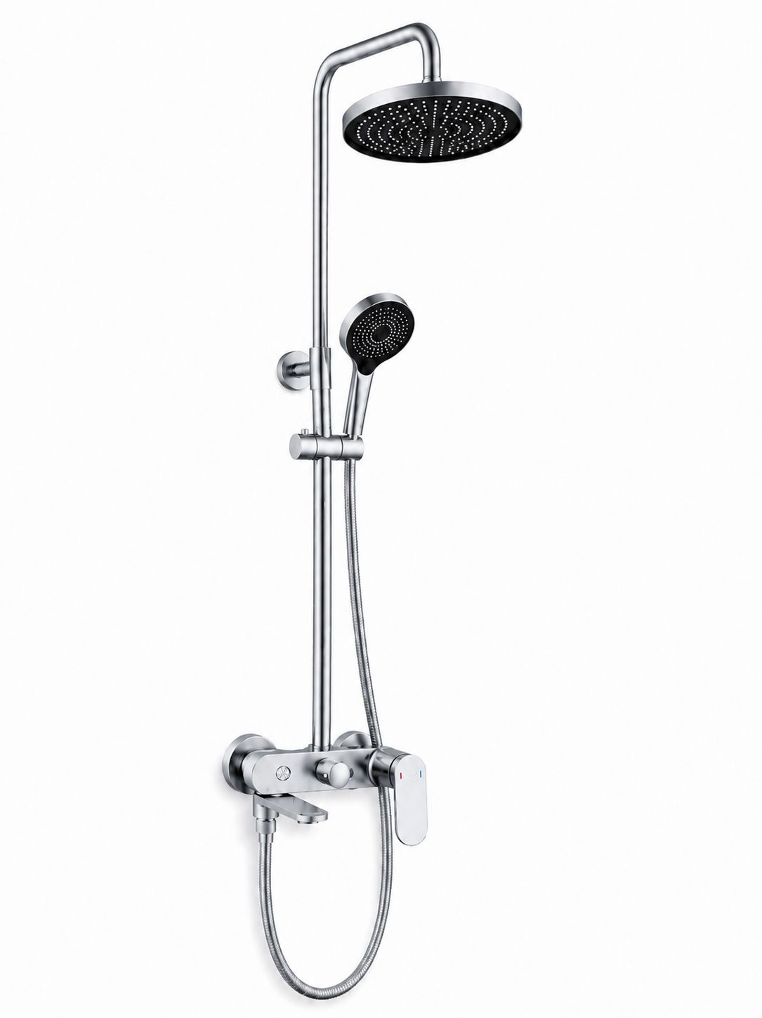 Coloana de dus, baterie incorporata,pipa pivotanta, alama, crom RV16519C