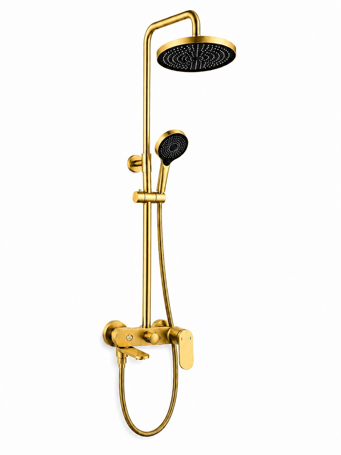 Coloana de dus, baterie incorporata,pipa pivotanta, alama, auriu lucios RV16519GOLD