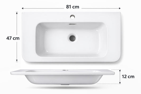 Set mobilier baie, PVC, 80x46x45cm, alb RVC2004W
