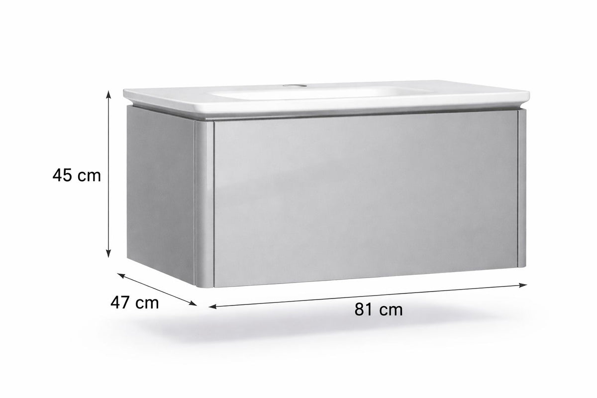 Set mobilier baie, PVC, 80x46x45cm, gri RVC2004G