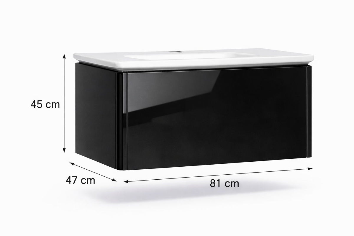 Set mobilier baie, PVC, 80x46x45cm, negru RVC2004B