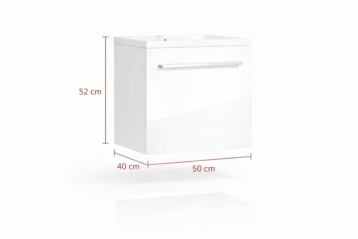 Set mobilier baie, PVC, 50x43x52 cm, alb RVH11-500W