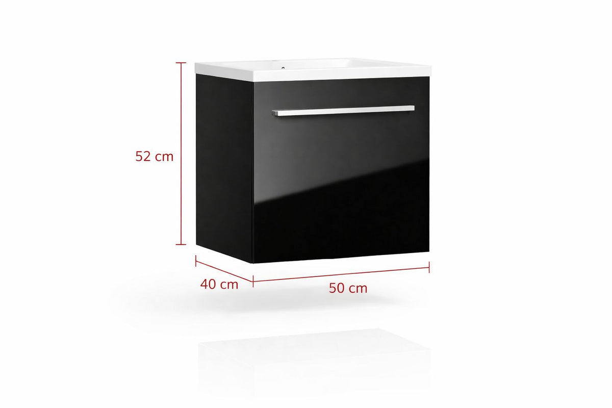 Set mobilier baie, PVC, 50x43x52 cm, negru RVH11-500B