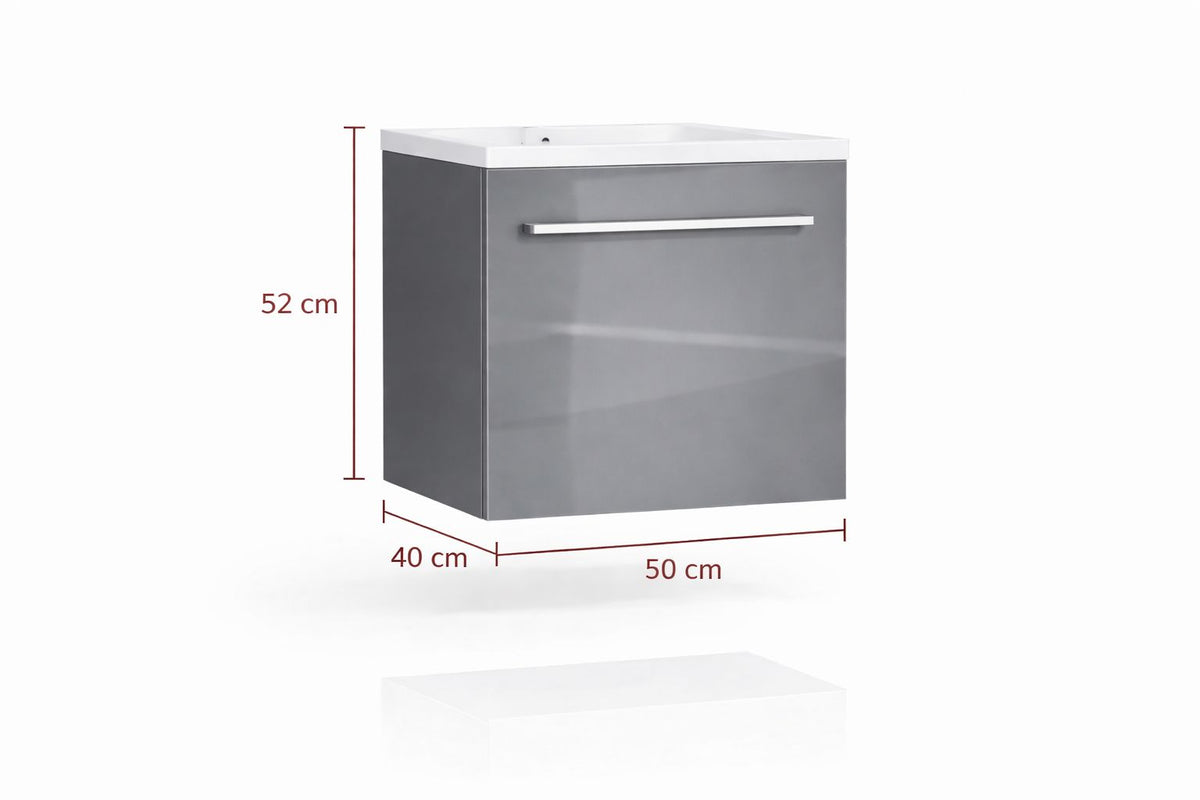 Set mobilier baie, PVC, 50x43x52 cm, gri RVH11-500G