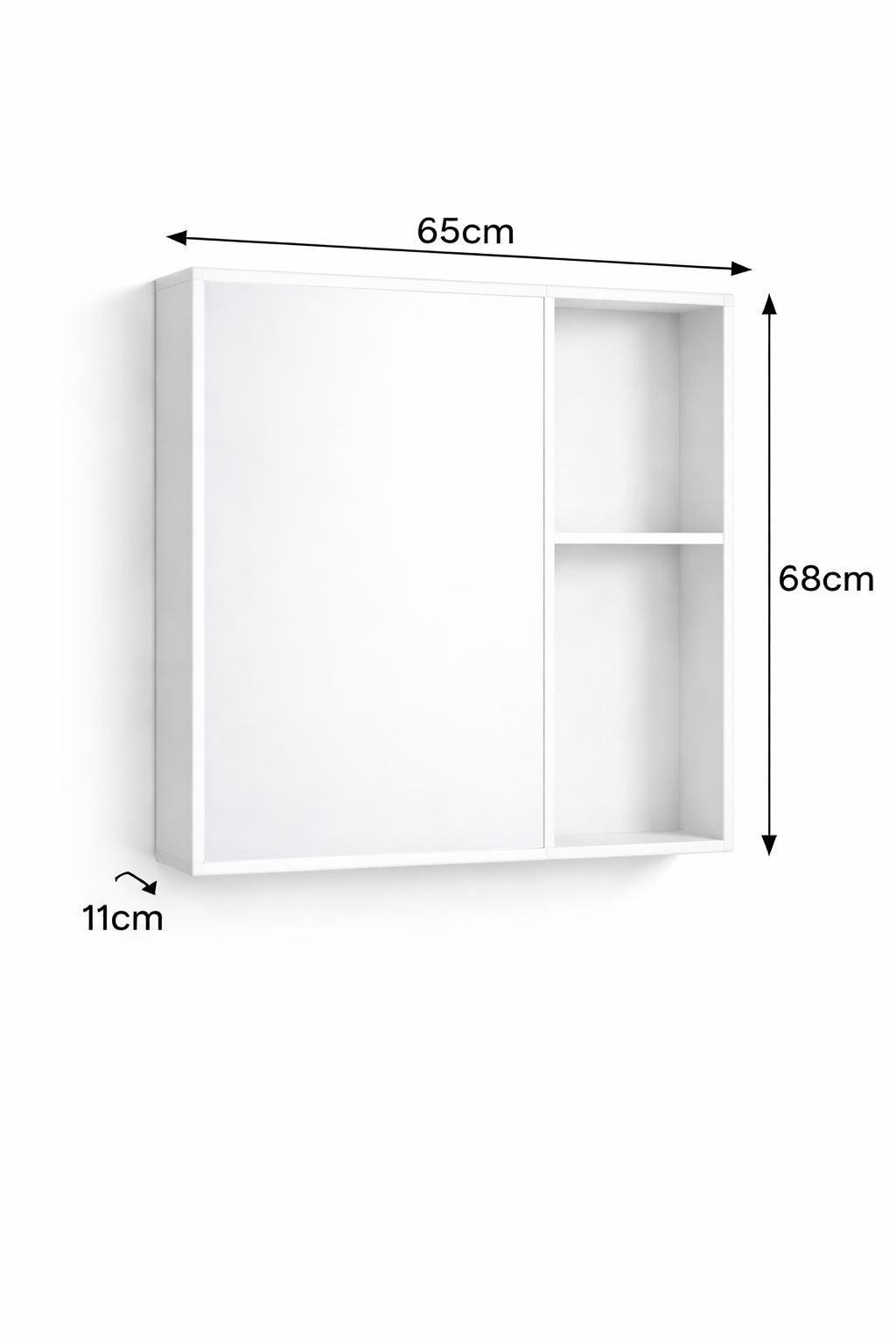 Set mobilier baie, suspendat, lavoar inclus, 70x46x41cm, aluminiu, dulap de baie cu oglinda LED, 65x68x11cm, 3 culori lumina, functie dezaburire, alb marmorat RVBS803-70-W