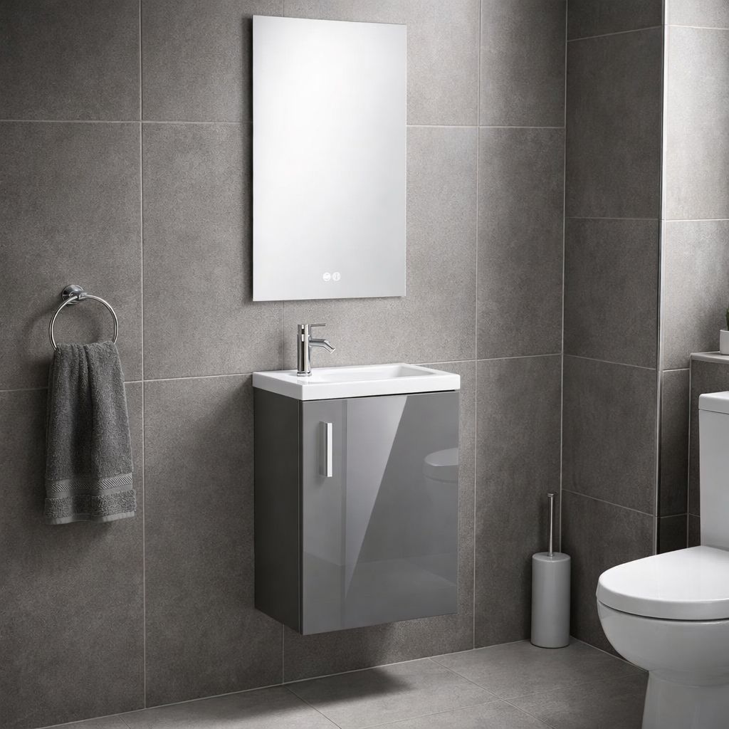 Set mobilier baie, PVC, 40x20x55cm, gri RVH24-400G