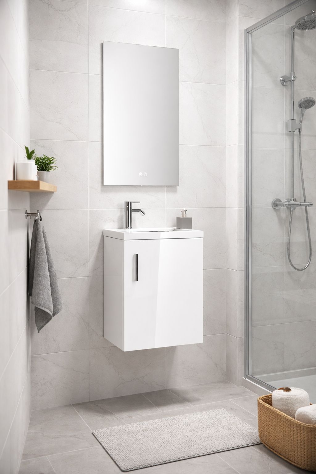Set mobilier baie, PVC, 40x20x55cm, alb RVH24-400W