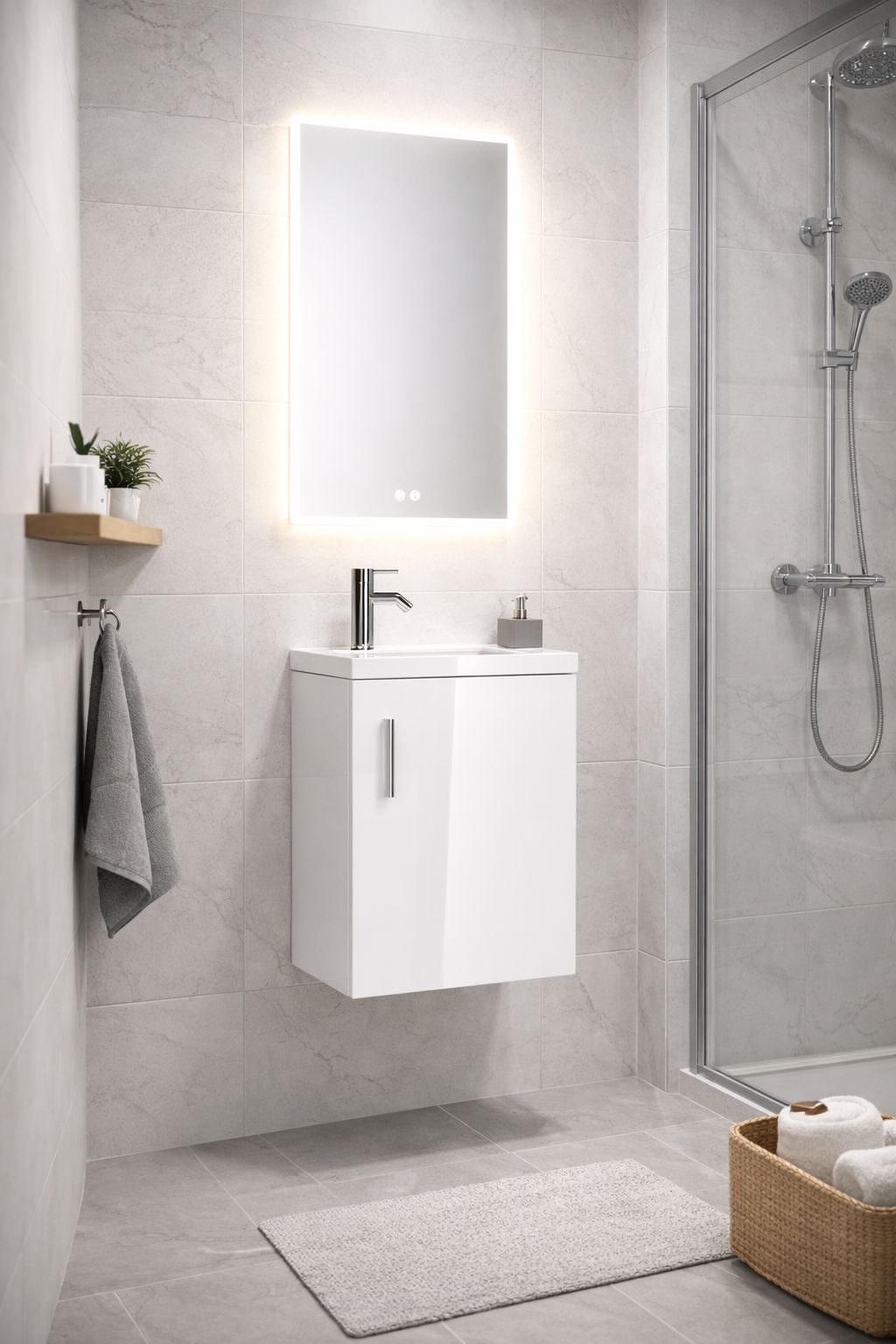 Set mobilier baie, PVC, 40x20x55cm, alb RVH24-400W