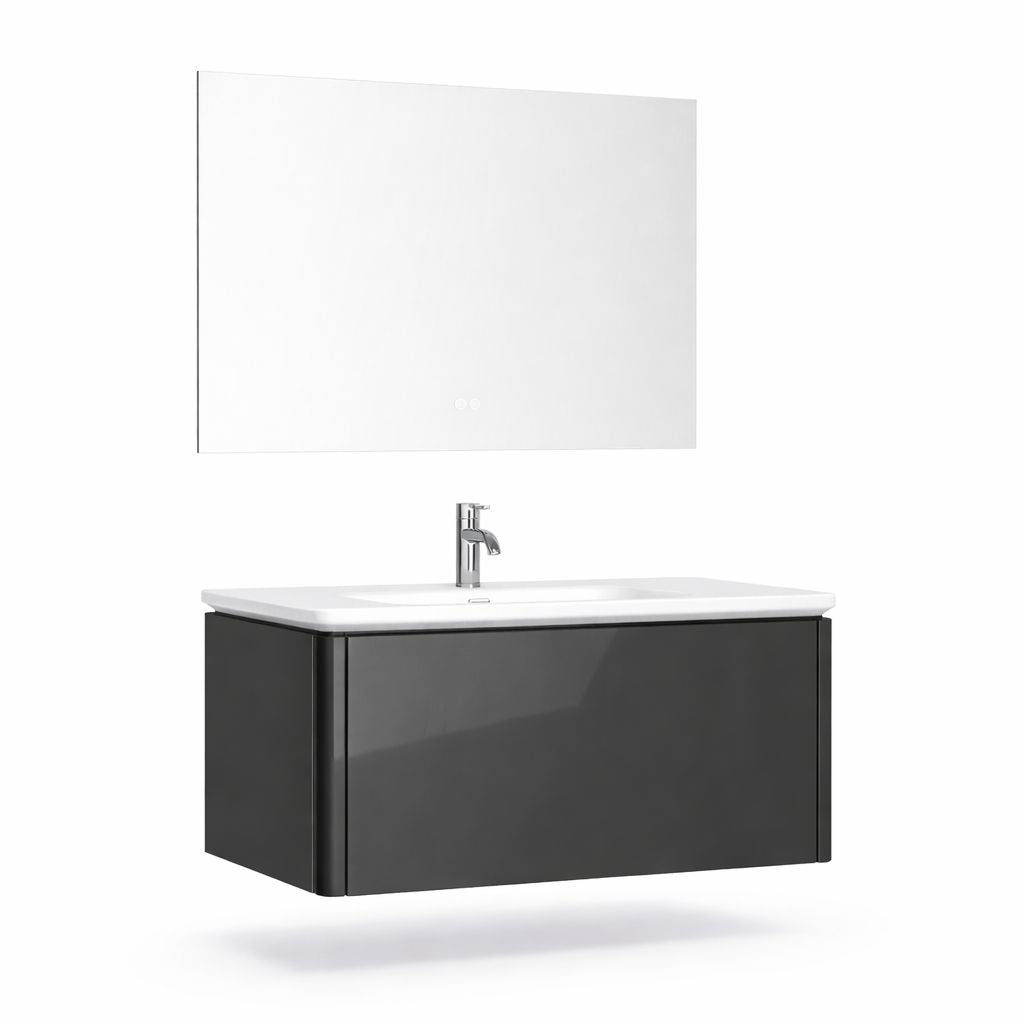 Set mobilier baie, PVC, 80x46x45cm, negru RVC2004B