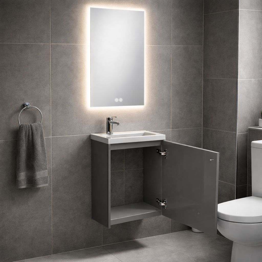 Set mobilier baie, PVC, 40x20x55cm, gri RVH24-400G