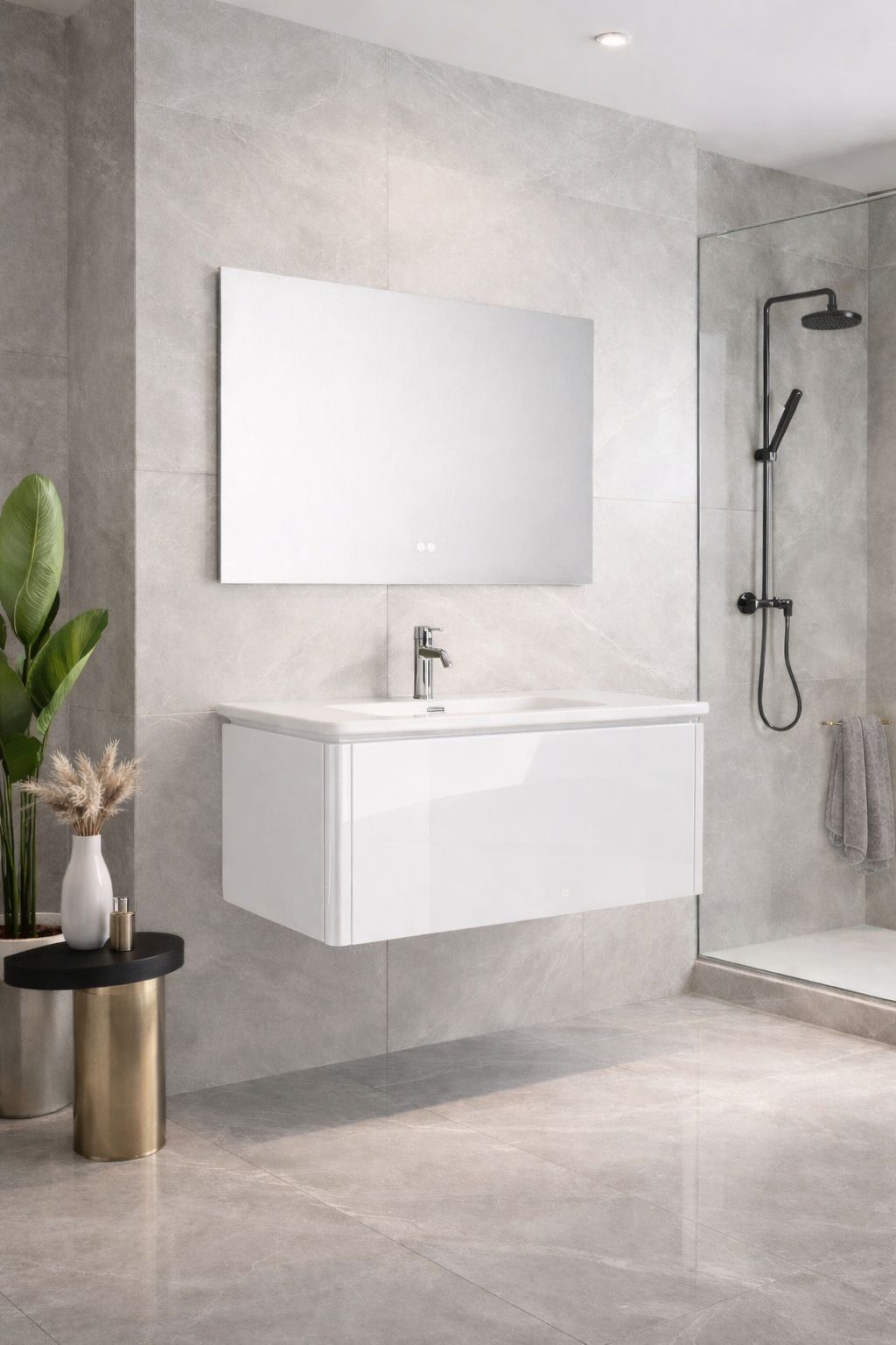 Set mobilier baie, PVC, 80x46x45cm, alb RVC2004W