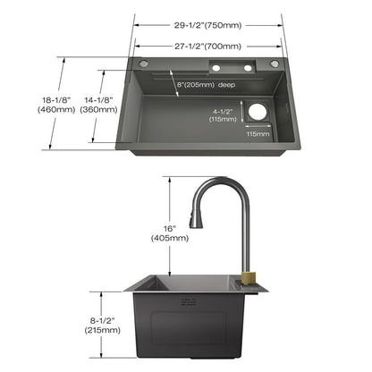 Chiuveta multifunctionala, otel inoxidabil, 75x45cm, gri  RV888824