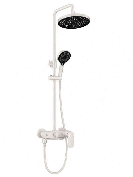 Coloana de dus, baterie incorporata,pipa pivotanta, alama, alb  RV16519W