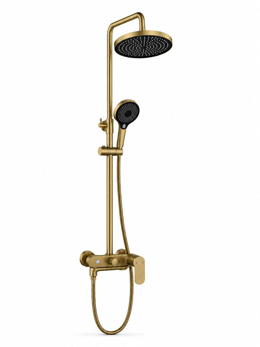 Coloana de dus, baterie incorporata,pipa pivotanta, alama, auriu periat  RV16519BG