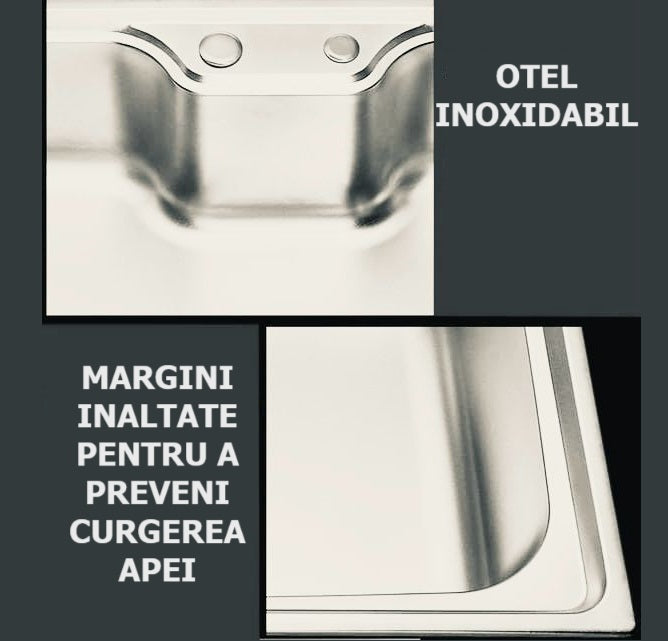Chiuveta de bucatarie, otel inoxidabil, 80x50 cm, satin  RV888825