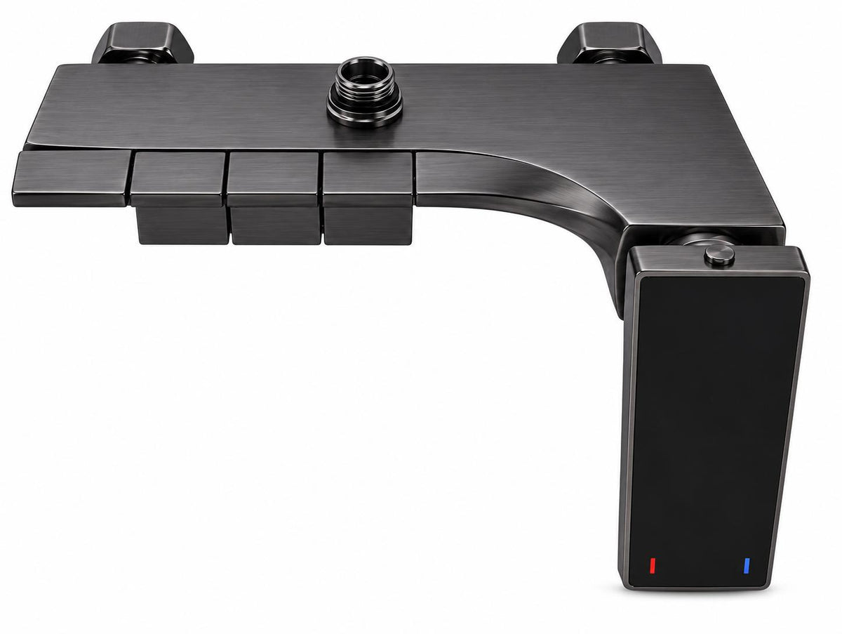 Coloana de dus, baterie incorporata, tip pian, alama, gri  RV140G