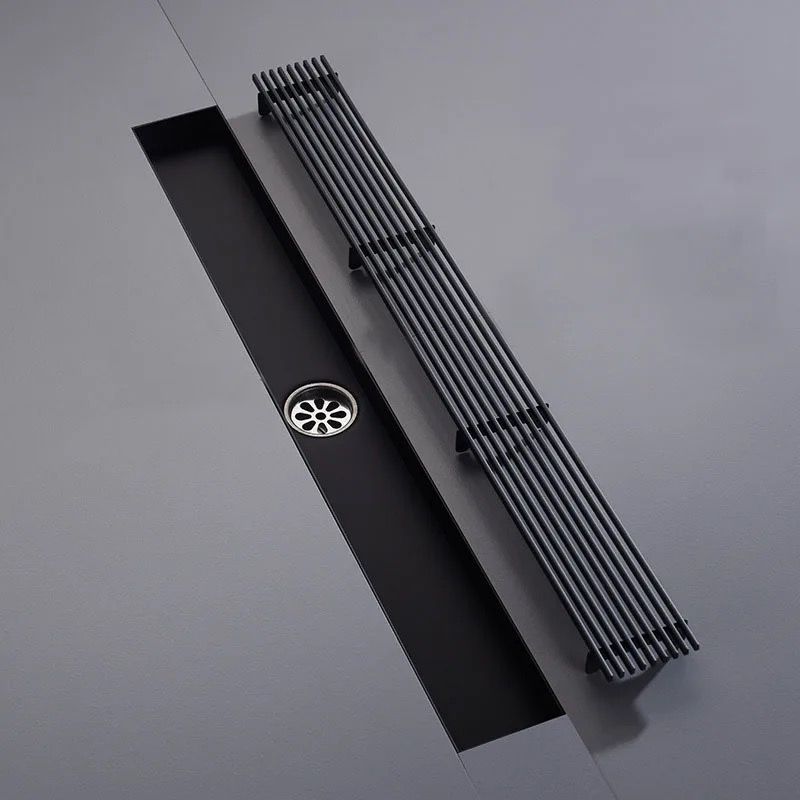 Rigolă duș liniară, inox 304, 57x500mm, negru RV8888104