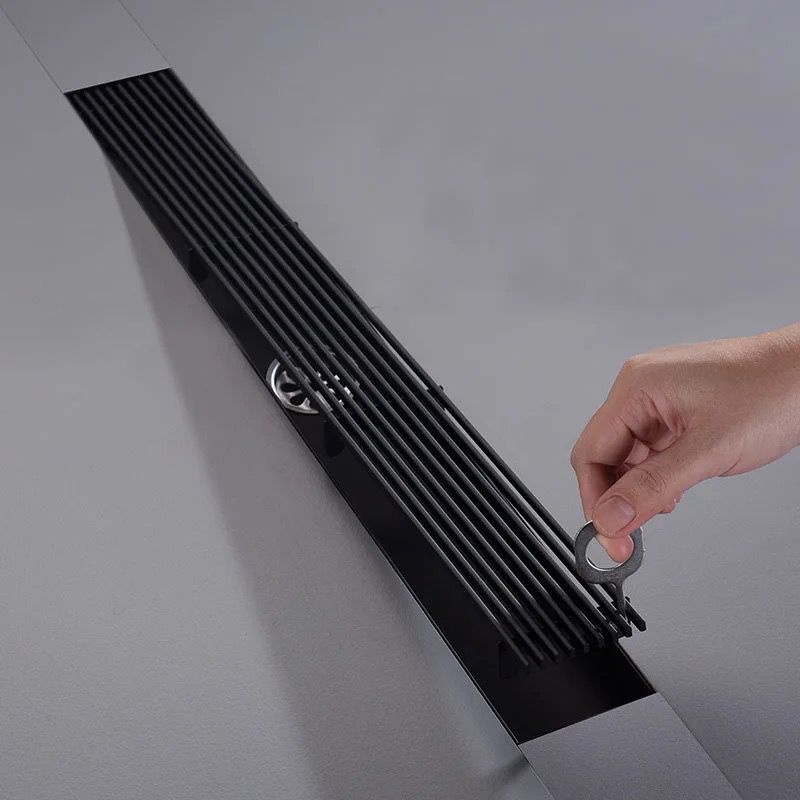 Rigolă duș liniară, inox 304, 57x500mm, negru RV8888104